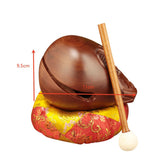 Maxbell Temple Block Compact Handcraft Red Sandalwood Musical Instrument Wooden Fish 3.5 Inch
