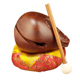 Maxbell Temple Block Compact Handcraft Red Sandalwood Musical Instrument Wooden Fish 4 Inch