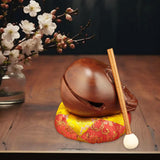 Maxbell Temple Block Compact Handcraft Red Sandalwood Musical Instrument Wooden Fish 4 Inch