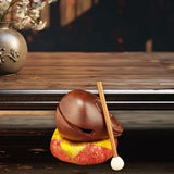 Maxbell Temple Block Compact Handcraft Red Sandalwood Musical Instrument Wooden Fish 4 Inch
