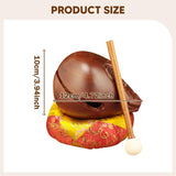 Maxbell Temple Block Compact Handcraft Red Sandalwood Musical Instrument Wooden Fish 4 Inch