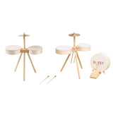 Maxbell Small Drum Set Music Practice Wooden Sensory Toys Educational Percussion Toy Without Pedal Drum