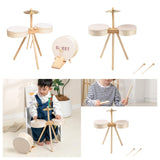Maxbell Small Drum Set Music Practice Wooden Sensory Toys Educational Percussion Toy Without Pedal Drum