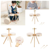 Maxbell Small Drum Set Music Practice Wooden Sensory Toys Educational Percussion Toy Without Pedal Drum