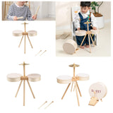 Maxbell Small Drum Set Music Practice Wooden Sensory Toys Educational Percussion Toy Without Pedal Drum