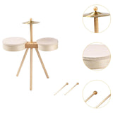 Maxbell Small Drum Set Music Practice Wooden Sensory Toys Educational Percussion Toy Without Pedal Drum