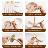 Maxbell Small Drum Set Music Practice Wooden Sensory Toys Educational Percussion Toy With Pedal Drum