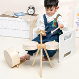 Maxbell Small Drum Set Music Practice Wooden Sensory Toys Educational Percussion Toy With Pedal Drum