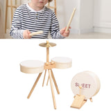 Maxbell Small Drum Set Music Practice Wooden Sensory Toys Educational Percussion Toy With Pedal Drum