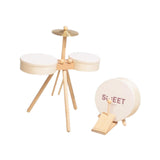 Maxbell Small Drum Set Music Practice Wooden Sensory Toys Educational Percussion Toy With Pedal Drum