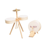 Maxbell Small Drum Set Music Practice Wooden Sensory Toys Educational Percussion Toy With Pedal Drum