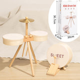 Maxbell Small Drum Set Music Practice Wooden Sensory Toys Educational Percussion Toy With Pedal Drum