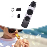 Maxbell Kazoo Double Hole Musical Instrument for Hikes Picnic Backpacking Adventures gray white