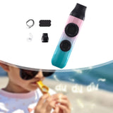 Maxbell Kazoo Flute Double Hole Musical Toy for Backpacking Adventures Hikes Travels cyan pink