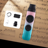 Maxbell Kazoo Flute Double Hole Musical Toy for Backpacking Adventures Hikes Travels cyan pink