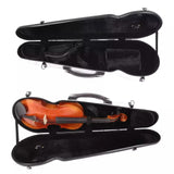 Maxbell Violin Hard Case Carbon Fiber Gifts Portable Carrying Bag for Outdoor Travel black
