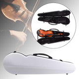 Maxbell Violin Hard Case Carbon Fiber Gifts Portable Carrying Bag for Outdoor Travel white
