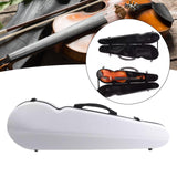 Maxbell Violin Hard Case Carbon Fiber Gifts Portable Carrying Bag for Outdoor Travel white