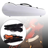 Maxbell Violin Hard Case Carbon Fiber Gifts Portable Carrying Bag for Outdoor Travel white