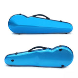 Maxbell Violin Hard Case Carbon Fiber Gifts Portable Carrying Bag for Outdoor Travel blue
