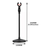 Maxbell Gooseneck Desktop Microphone Stand with Round Base for Singing Gaming Office 13cmx25cm