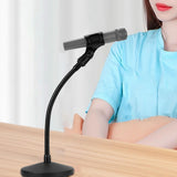 Maxbell Gooseneck Desktop Microphone Stand with Round Base for Singing Gaming Office 13cmx25cm