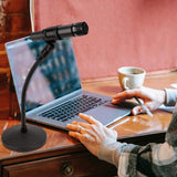 Maxbell Gooseneck Desktop Microphone Stand with Round Base for Singing Gaming Office 13cmx25cm