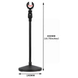Maxbell Gooseneck Desktop Microphone Stand with Round Base for Singing Gaming Office 14cmx40cm