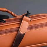 Maxbell Trave Flute Case Exterior Pocket Wear Resistant Handheld with Shoulder Strap brown