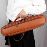 Maxbell Trave Flute Case Exterior Pocket Wear Resistant Handheld with Shoulder Strap brown