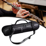 Maxbell Trave Flute Case Exterior Pocket Wear Resistant Handheld with Shoulder Strap black