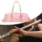 16/17 Hole Flute Carrying Bag Soft Multifunctional Wear Resistant Flute Case Pink