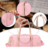 16/17 Hole Flute Carrying Bag Soft Multifunctional Wear Resistant Flute Case Pink