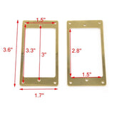 Maxbell 2 Pieces Humbucker Pickup Ring Bridge Pickup Accessory Pickup Frame Mounting Gold