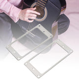 Maxbell 2 Pieces Humbucker Pickup Ring Bridge Pickup Accessory Pickup Frame Mounting Silver