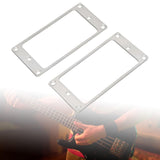 Maxbell 2 Pieces Humbucker Pickup Ring Bridge Pickup Accessory Pickup Frame Mounting Silver