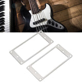 Maxbell 2 Pieces Humbucker Pickup Ring Bridge Pickup Accessory Pickup Frame Mounting Silver