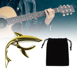 Maxbell Shark Guitar Capo Professional Zinc Alloy Spring Capo for Banjo Bass Ukulele Gold