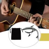 Maxbell Shark Guitar Capo Professional Zinc Alloy Spring Capo for Banjo Bass Ukulele Bright Silver