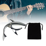Maxbell Shark Guitar Capo Professional Zinc Alloy Spring Capo for Banjo Bass Ukulele Bright Silver