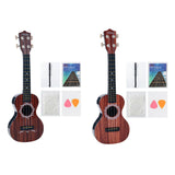 Maxbell Kids Toy Ukulele Practice Learning Developmental   Brown wood Grain