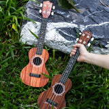 Maxbell Kids Toy Ukulele Practice Learning Developmental   Brown wood Grain