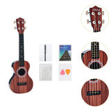 Maxbell Kids Toy Ukulele Practice Learning Developmental   Red Wooden grain