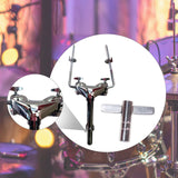 Maxbell Double Tom Holder Stable Double Tom Arm Clamp for Exercise Drummers Concerts