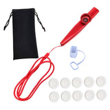 Maxbell Kazoo Flute Portable Party Favors with Membranes for Adults Show Performance Red