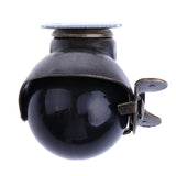 Maxbell 8 Pcs 1.5'' Swivel Ball Caster PP Wheels with Brake Lock Screw-in Universal