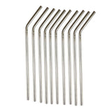 Maxbell 20 Pieces Reusable Metal Stainless Steel Drinking Straws Curved for Cups