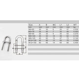 Maxbell 2 Pieces 304 Stainless Steel Boat Bow Stern Eye U-Bolt, Marine Rigging M6*90
