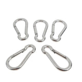 Maxbell 1x Stainless Steel 304 Hook&Hook Turnbuckle M6&5x Pear-shaped Carabiner 7mm