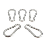 Maxbell 1x Stainless Steel 304 Hook&Hook Turnbuckle M6&5x Pear-shaped Carabiner 7mm